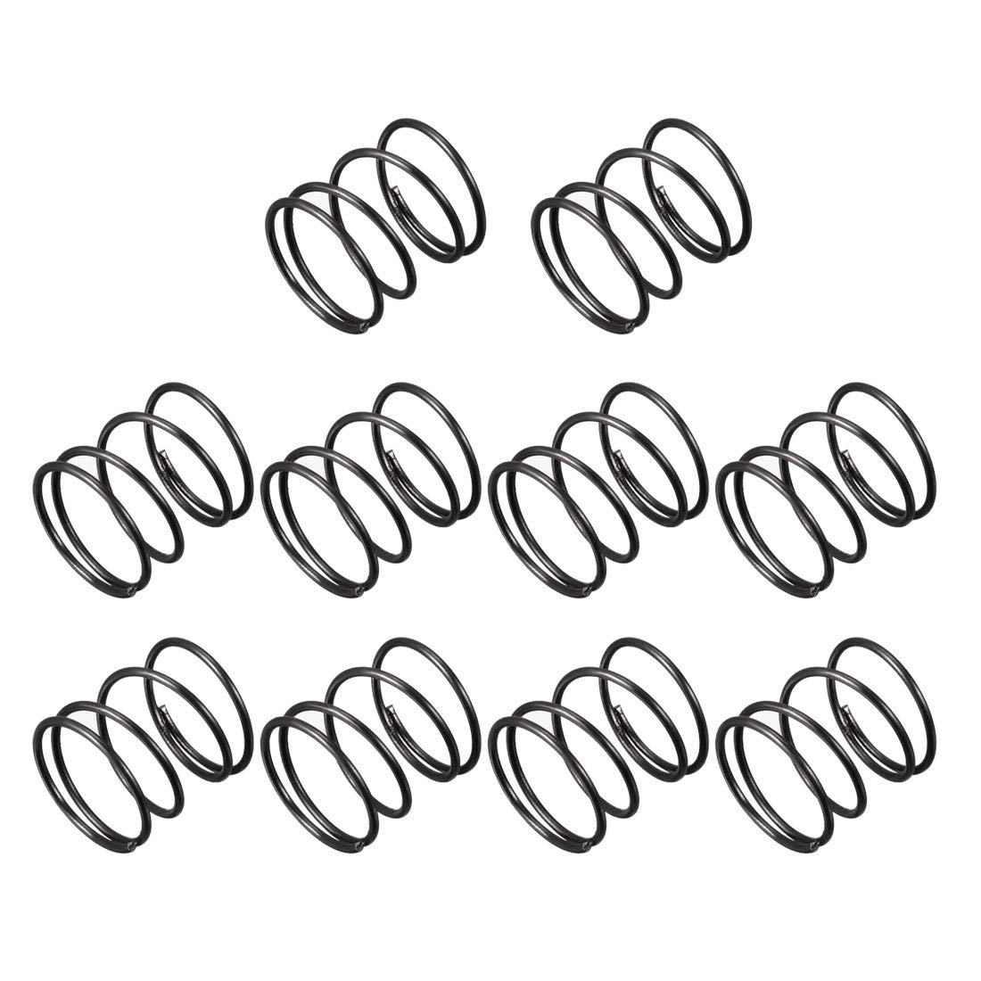 sourcingmap Compression Spring - 1.2mm Wire Dia , 19mm OD , 20mm Free Length Spring Steel Extension Spring,Black,10Pcs