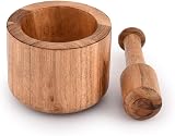 Samhita Acacia Wood Mortar and Pestle 10.16 cm 7.62 cm Garlic Pepper Herb view 3