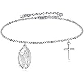 AXELUNA Patron Saint Bracelet Sterling Silver Religious Protector Bracelet Jewelry Gifts for Women