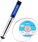 Desoldering Wick 2.5mm x 1.5m & Solder Sucker Pump Tool Blue view 1