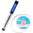 EVERMARKET Desoldering Wick 2.5mm X 1.5m + Solder Sucker Pump – Blue, One-Handed Vacuum Removal Tool For Electronics Repair