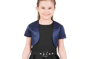 BlackButterfly Kids Satin Short Sleeve Bolero Childrens Girls Shrug