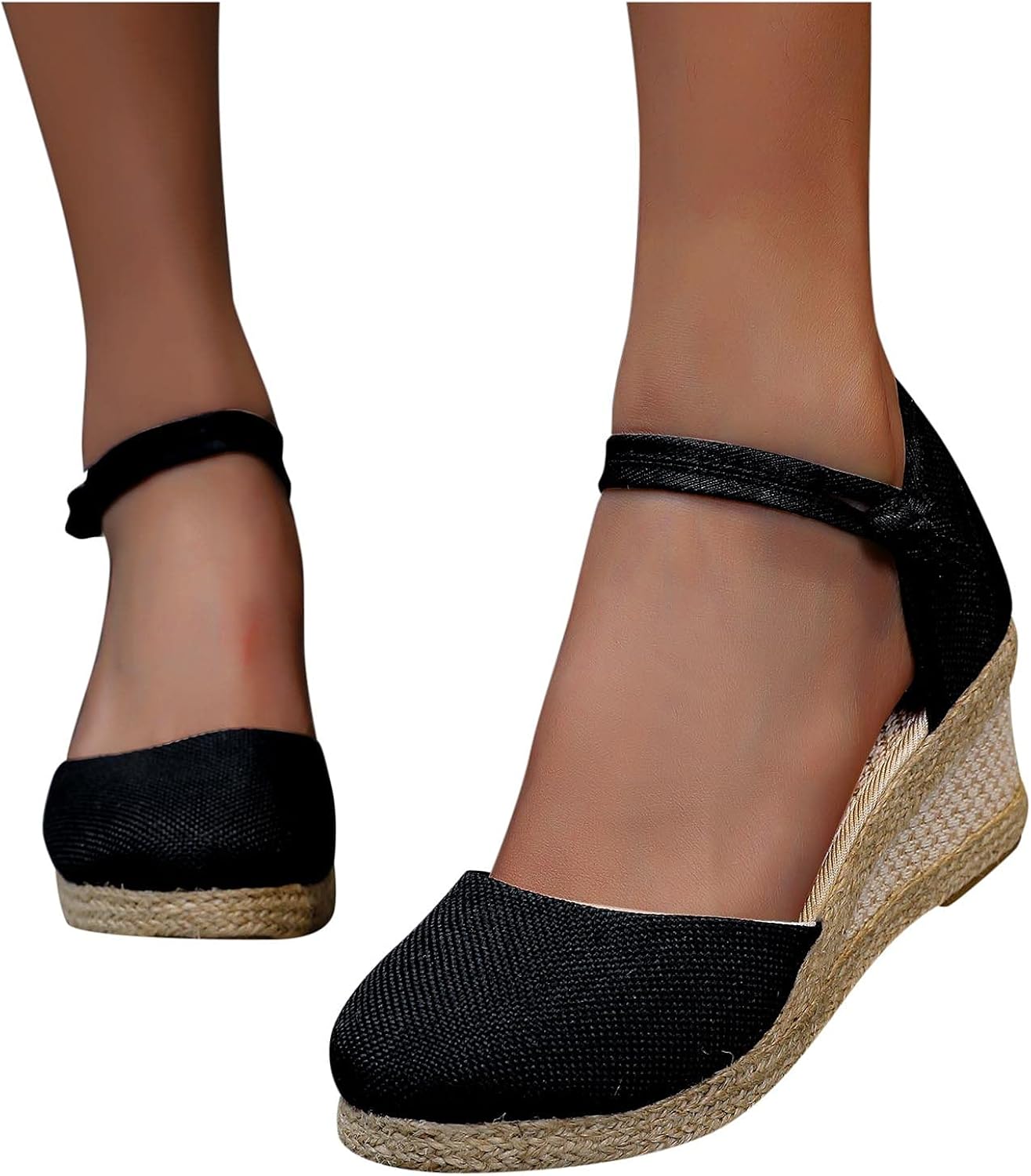 Amazon.com: Womens Summer Espadrille Heel Platform Wedge Sandals Ankle Buckle Strap Closed Toe 