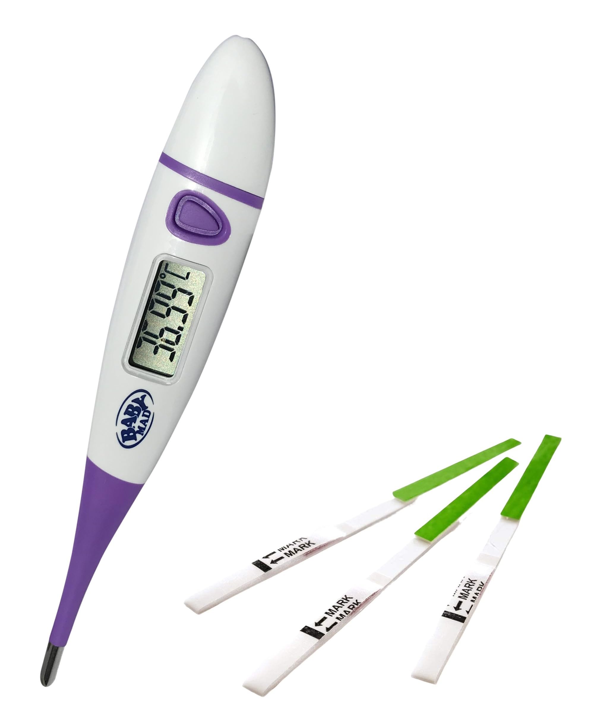 Basal Thermometer C/F Switchable and 10 x Ovulation Tests - Temperature Chart - Storage Case