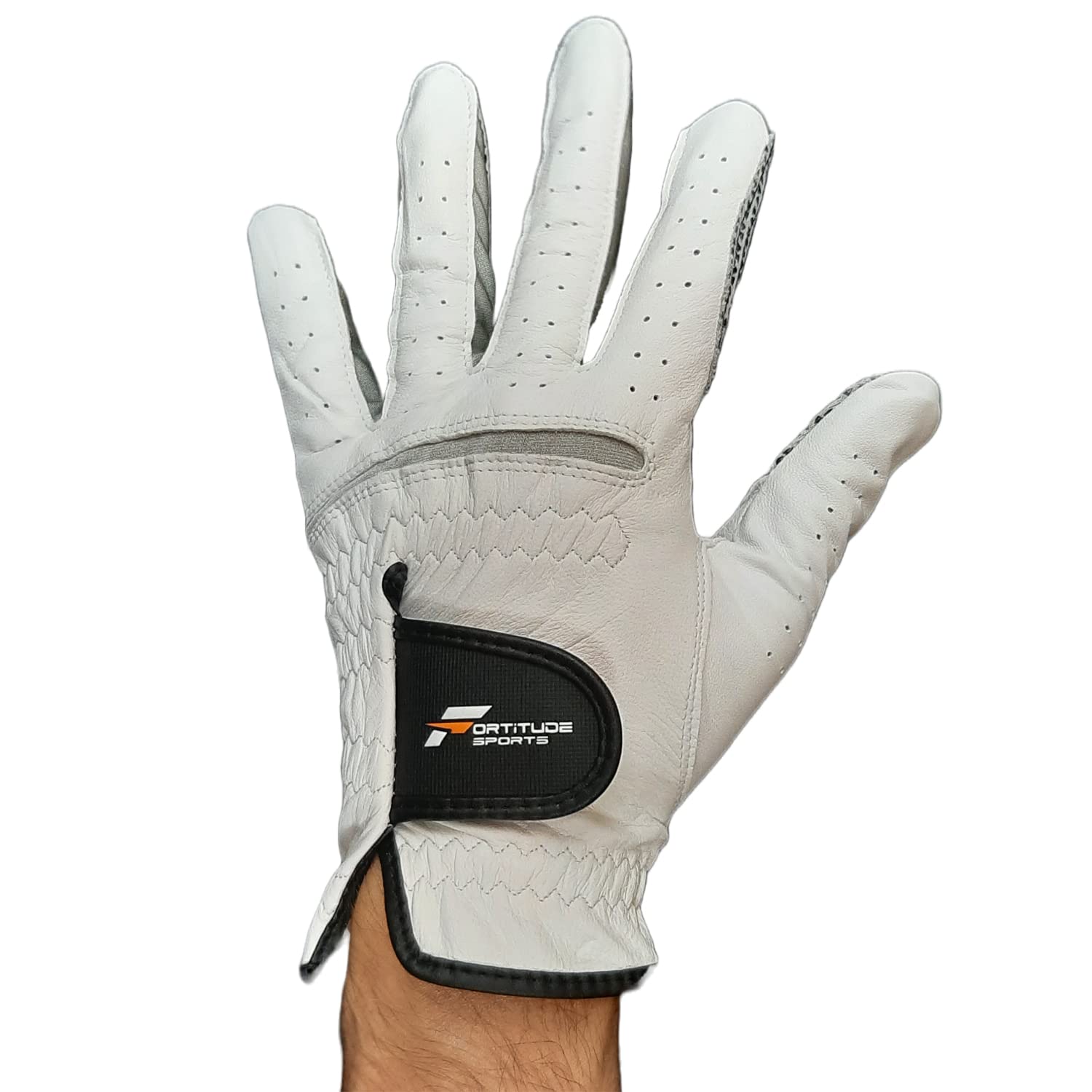 Fortitude Sports Unisex Leather Golf Glove Left Hand | Premium Cabretta Leather Golf Gloves | Non Slip Ladies And Mens Golf Gloves (M/L, Left)