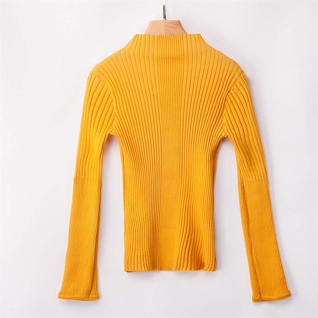 ZEFOTIM Sweater Blouse, Pullover Plus Size Women Knitted Patchwork Long Sleeve Solid O-Neck Sweater Tops: Clothing