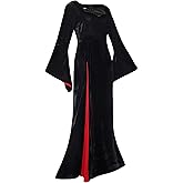 Cosplay.fm Vintage Gothic Witch Long Dress Adult Women Witch Dress Halloween Family Cosplay Costume