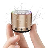 buwy Mini Bluetooth Speaker, 2026 Ultra-Light Mini Bluetooth Speaker, IP7 Waterproof Brief Design, Small Shower Travel Speaker for Outdoor, 8H Playtime, Perfect for Phone/PC/Tablet &amp; Gift Golden