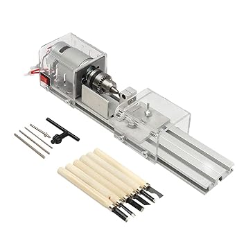 Perfk 24v Holzdrehmaschine Mini Drehmaschine Holzbearbeitung Diy