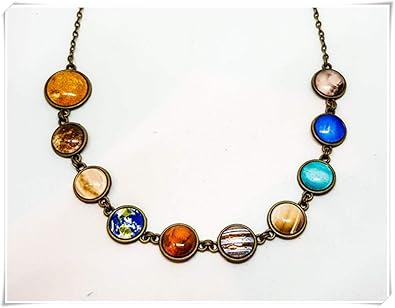 Planet Necklace Solar System Necklace With Sun And Pluto