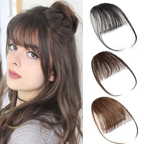 Air Pony Hair Clip In Pony Echthaar 100% Real One Stück Haar Extension mit Seite Tempel #4 Mittel braun