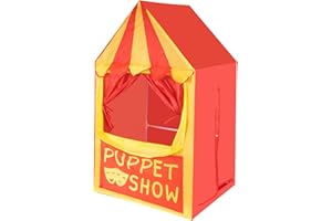 JstFrU Eave Style Puppet Theater,Puppet Show and Lemonade Stand for Tabletop Drama Performance Role Playing, Indoor & Outdoor Dramatic Pretend Play