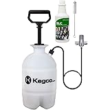 Kegco Deluxe Hand Pump Pressurized Keg Beer Cleaning Kit with 32 Ounce National Chemicals Beer Line Cleaner,Black