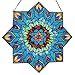 RIVER OF GOODS Peacock Star 24 Inch High Stained Glass Suncatcher Window Panel, Teal