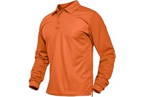 BIYLACLESEN Men's Jersey Golf Polo Shirts Outdoor Pique Performance Tactical Military Long Sleeve Shirts