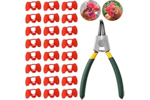 Aufind 101 Pieces Pinless Peepers with Pliers Set Chicken Glasses Poultry Blinders Chicken Spectacles Chicken Peepers Pheasant Anti-Pecking Eye Glasses Plier（Middle）