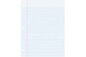 School Smart 3-Hole Punched Filler Paper w/Red Margin, 8-1/2 x 11 Inches, College Ruled, 200 Sheets, White