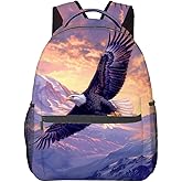 VANZEV Eagle Mountain Pattern Backpack Travel Backpacks Laptop Rucksack,School Bookbag for Women Kids Boys Girls,Bald Eagle Back Pack Accessories Bags,Ideal Gifts for Work, Outdoor Adventures