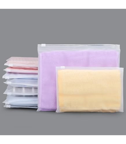 Lot De 50 Sacs D'Emballage Givrés Avec Fermeture Éclair - Plastique Polyéthylène - Tailles Multiples Pour Vêtements, Maquillage, Expédition