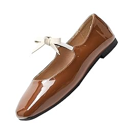 Hee grand Bowknot Mary Jane Flats for Women Shiny