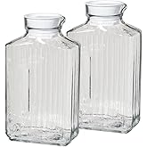 Anchor Hocking 2 Quart Bistro Pitcher with Lid, Pack of Two