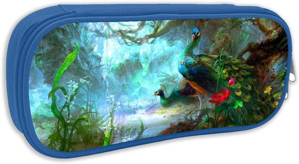 Peacock Peafowl Forest Cosmetic Makeup Bag Students Pen/Pencil Case Pouch Pencil Holders