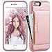 ZVE Case for Apple iPhone 6s Plus and iPhone 6 Plus, 5.5 inch, Slim Leather Wallet Case with Credit Card Holder Slot Pocket Protective Case Cover for iPhone 6 Plus/ 6s Plus - Rose Gold