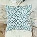 Pack of 2 CaliTime Cushion Covers Throw Pillow Cases Shells for Home Sofa Couch, Vintage Scrolled Floral Geometric, 18 X 18 Inches, Teal