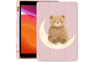 MAYCARI Little Brown Bear Moon Case for iPad A16 11th Generation 11 Inch 2025, iPad 10th Generation 10.9 Inch 2022 Case with 