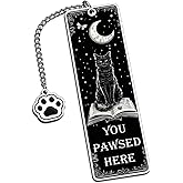 Cat Bookmark for Book Lovers Gifts Valentines Day Birthday Book Accessories Bookish Gifts for Her Him Women Men Reading Lovers Metal Bookmark for Reading Women Reader, Cat Themed Gift