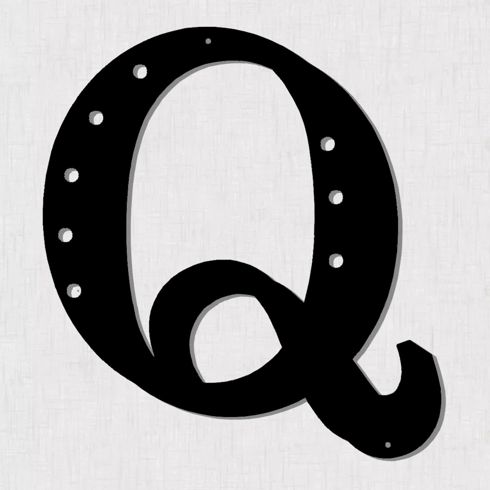 Resama 11'' Black Metal Letters for Wall Decor, Visual 3D Large Alphabet, Decorative Farmhouse Hanging Letter Sign for Living Room Bedroom Office Home Party (Q)