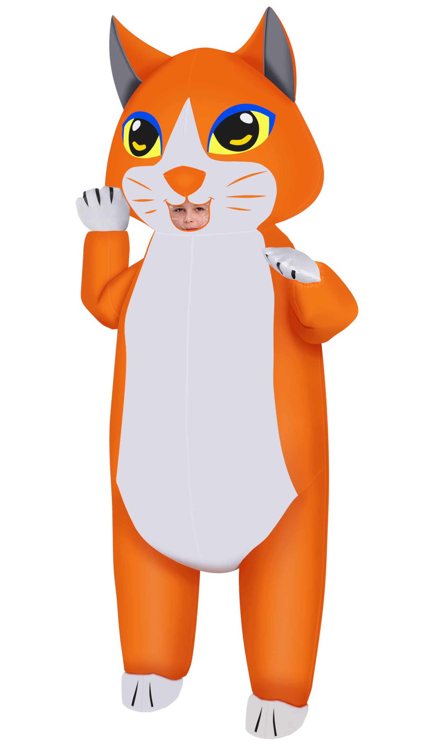 Photo 1 of M MH ZONE Inflatable Cat Costume for Kids - Blow Up Kitten Halloween Party Suit for Boys Girls