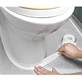 White Caulk Tape Waterproof Self Adhesive, Toilet &amp; Bathtub Sealant Strip, Peel &amp; Stick Caulking Tape for Floor Tile Corner Trim &amp; Shower, Bathroom Accessories, Better Than Silicone Caulk
