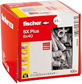 fischer SX Plus Expansion Wall Plug 8mm x 40mm Pack of 100