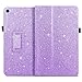 Case for All-New Amazon Fire HD 10 Tablet (7th / 9th Generation, 2017 / 2019 Release), Fingic Luxury Sparkly Folding Stand Cover with Stylus Holder Auto Wake/Sleep Smart Case for Fire HD 10.1 , Purple
