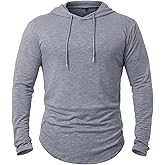 MANSDOUR Men's Athletic Hooded Shirts Long Sleeve Workout Sport Hoodie Casual Running T Shirt Quick Dry Pullover Top