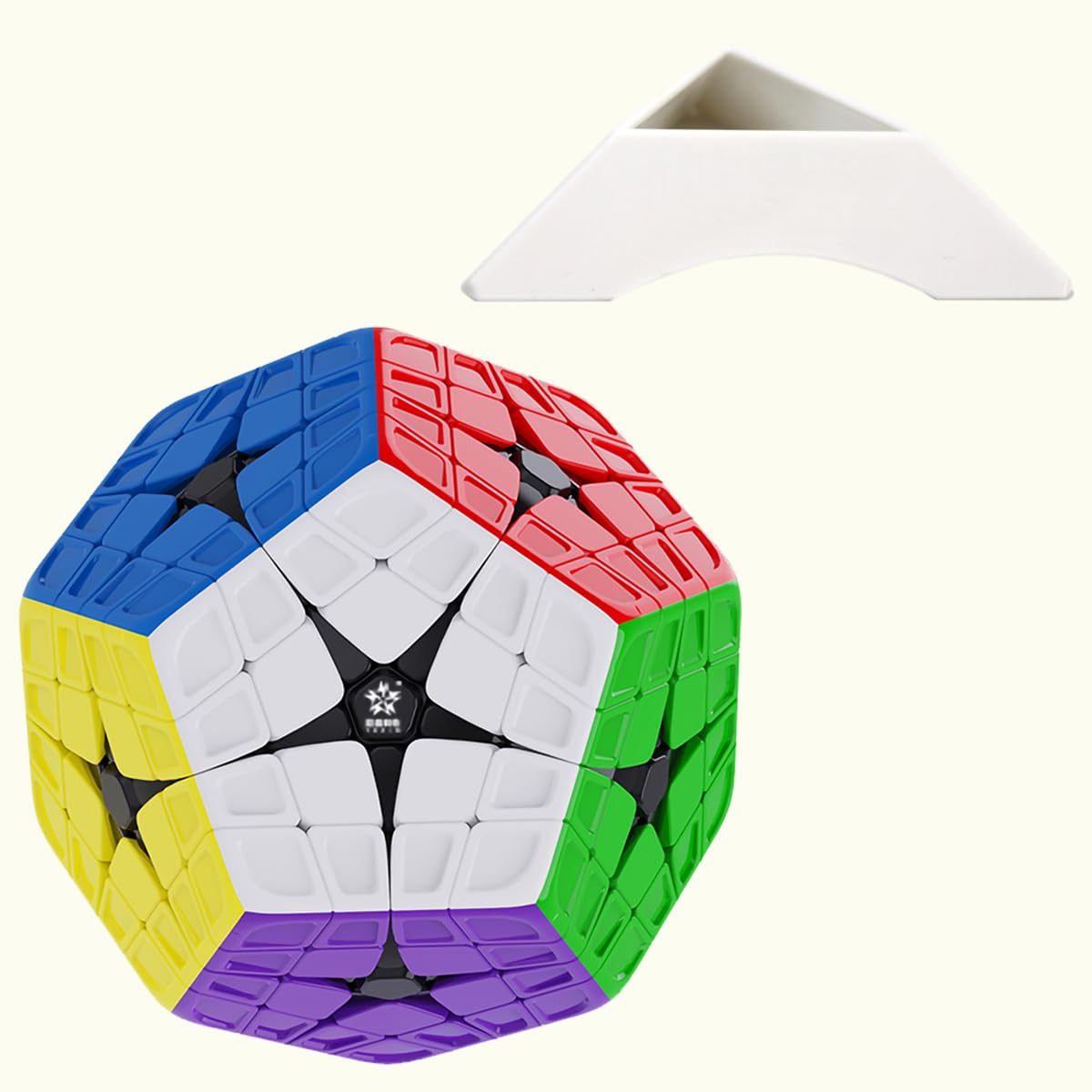 FunnGoo YuXin HuangLong 4x4 Dodecahedron 12 Surface Gigaminx Megaminx 4x4x12 magic puzzle cube (Stickerless) (M Positioning Edition)
