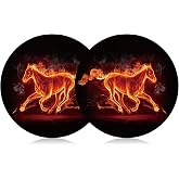 Car Cup Holder Coaster 2PCS Cool Fire Horse Car Coasters Car Cup Holder Insert Coasters Mats