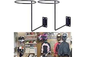 MANNIFEN PEI Motorcycle Accessories Helmet Holder Jacket Hanger Wall Mounted Multifunctional Rack (black 2pc)