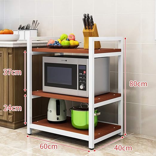 ZXCC Madera Microondas para Cocinas con Almacenamiento, Metálico ...