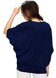 LL WT1073 Womens Scoop Neck Half Sleeve Batwing