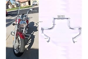 MyLohas Engine Guard Crash HIGH Bar for Honda VTX 1300 R S C Models 1300R 1300C CL 1.5"(Silver)