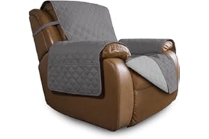 Easy-Going Oversized Recliner Cover Reversible Couch Cover Sofa Cover for Living Room Water Resistant Furniture Protector with Elastic Straps for Pets Dog (Oversized Recliner, Gray/Light Gray)