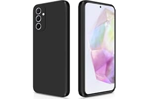 GiiYoon Silicone Case Compatible with Samsung Galaxy A35 5G, Full Body Silky Soft Touch Phone Case with Camera Protection, Shockproof Cover with Microfiber Lining, Black