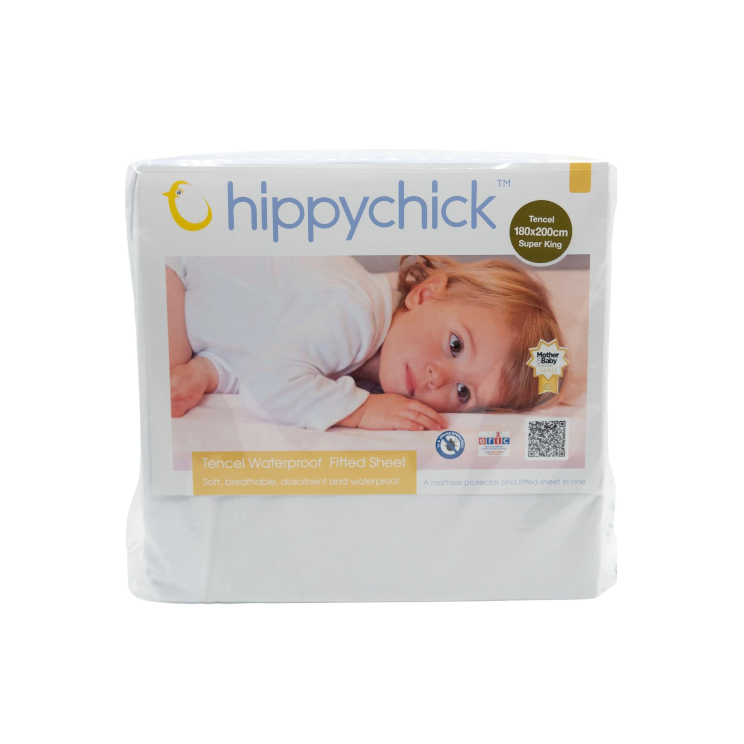 Hippychick - Waterproof Tencel Fitted Mattress Protector - Tencel Fitted Mattress Cover - Ultra Soft and Comfortable - Machine Washable - Luxury Bedding - Super Kingsize 180x200