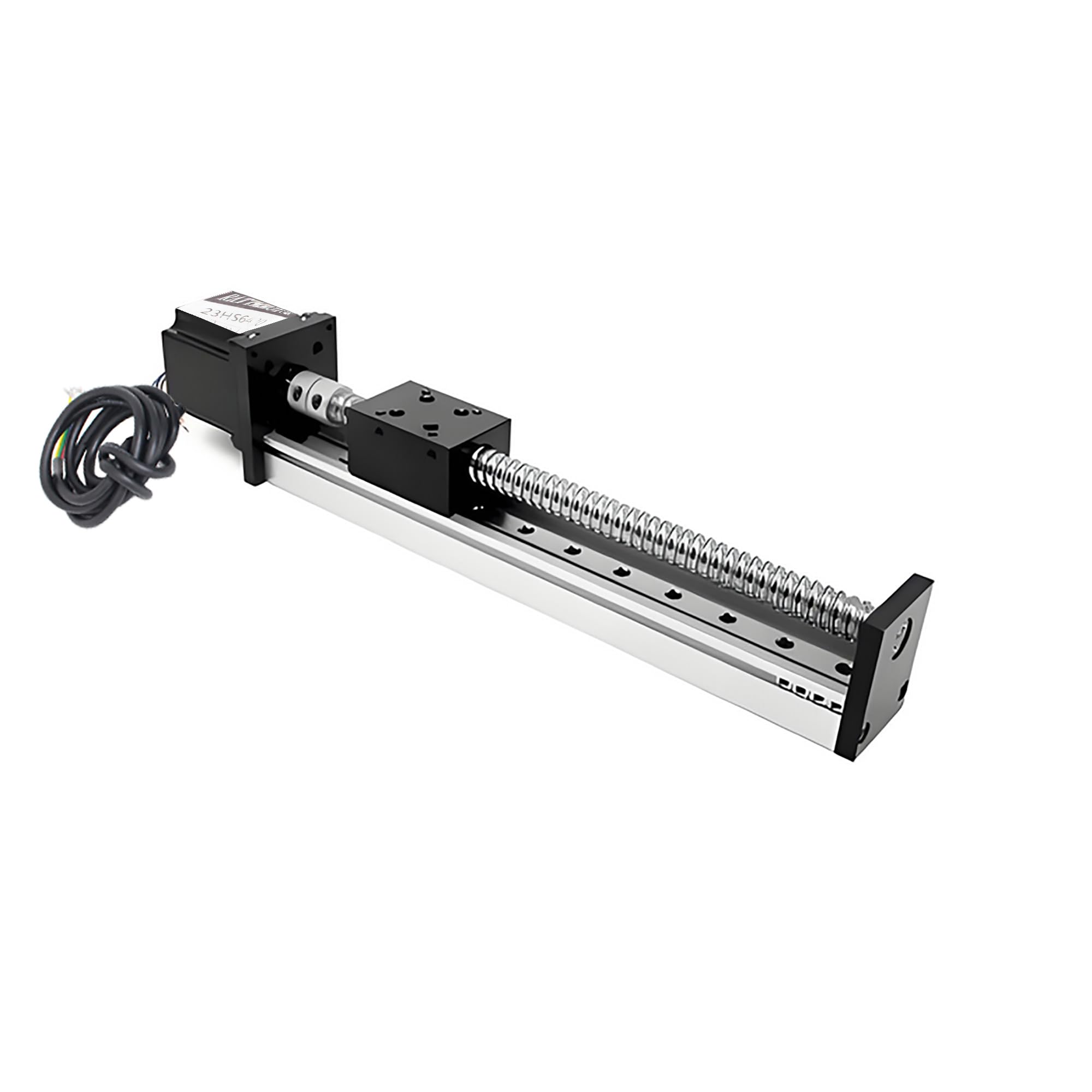 RATTMMOTOR Linear Rail Guide 400 mm Travel Length CNC Linear Slide Table Linear Table Drive CBX1605 Ball Round Spindle with NEMA23 Stepper Motor