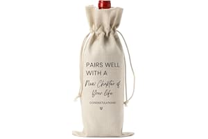 FBCCZEY New Job Gifts Going Away Farewell Gifts for Friends Teachers Coworker Boss Women, New Beginning New Business Owner Gifts Wine Bottle Bag, Pairs Well With A New Chapter of Your Life Wine Bag