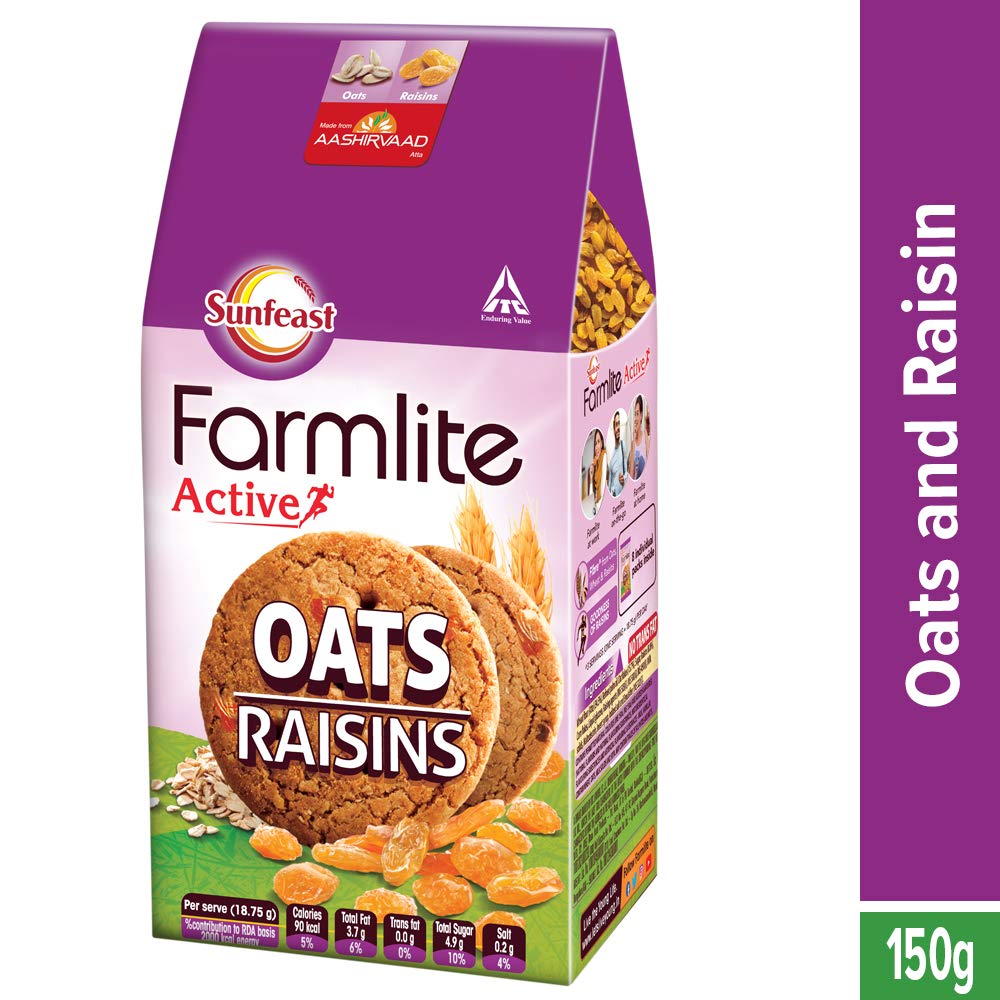 Sunfeast Farmlite Digestive Oats with Raisins Biscuits, 150g Buy
