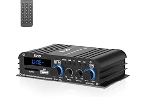 4.1 Channel Bluetooth 5.0 Home Audio Amplifier System - 1600W Peak Power, 40Wx4 RMS, Subwoofer Output, USB/SD/AUX Input, Bass