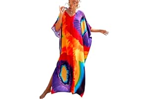 IMAGEKOPE Kaftan Dresses for Women Plus Size Bathing Suit Cover up Caftan Maxi Beach Dresses